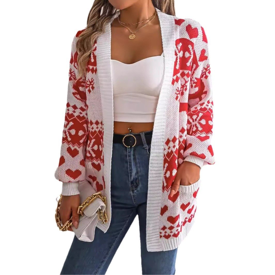 Christmas Clothes Women's Open Front Cardigan Knitwear - Image 4