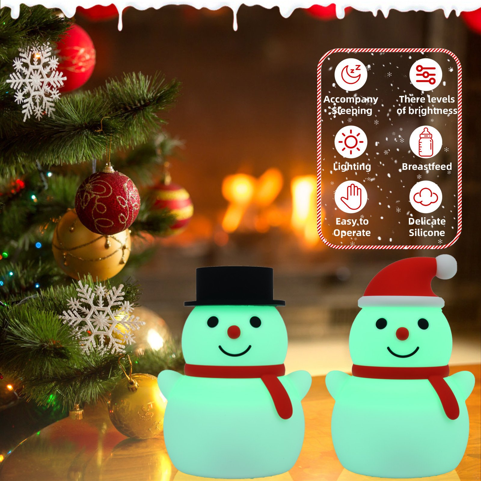 Christmas Ice Man Silicone Pat Lamp Remote Control Ambience Light - Image 4