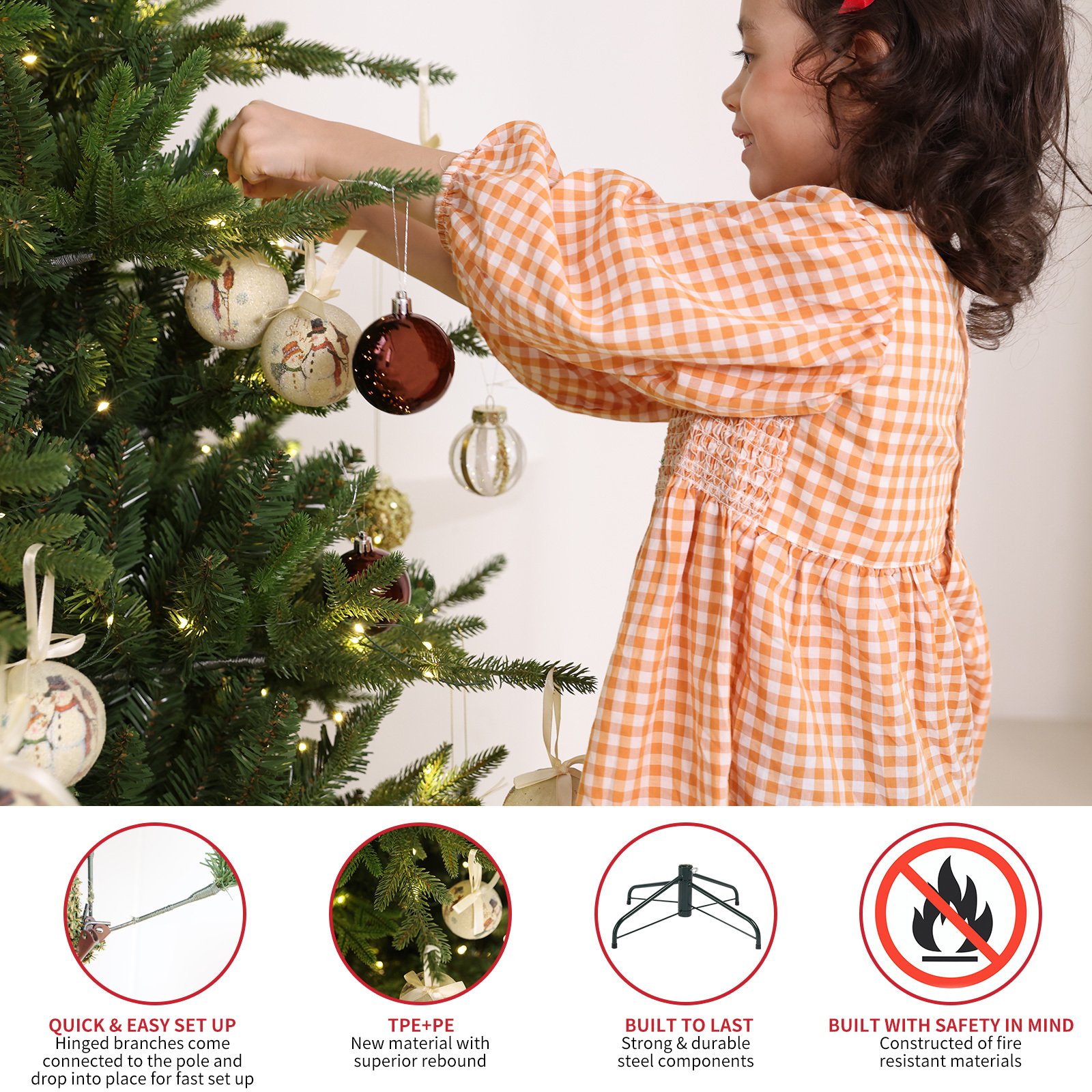 Colorado Blue Spruce 7.5ft Christmas Tree Pre-Lit Artificial - Image 8