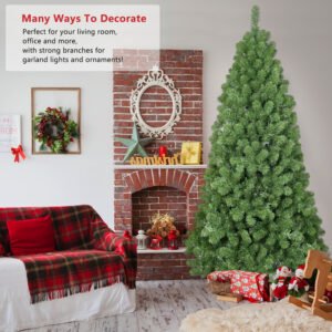 Artificial Tree, White Flocked Pine Premium Christmas Tree, Lifelike PE & PVC Mixed Tips