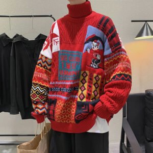Christmas Sweater Men's And Women's Autumn And Winter High Collar