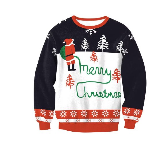 Men And Women Digital Printing Christmas Round Neck Sweater Tops - Image 4