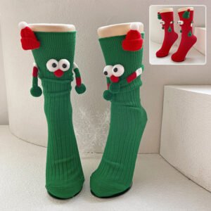 Cute Christmas Solid Cotton Socks For Adults And Children