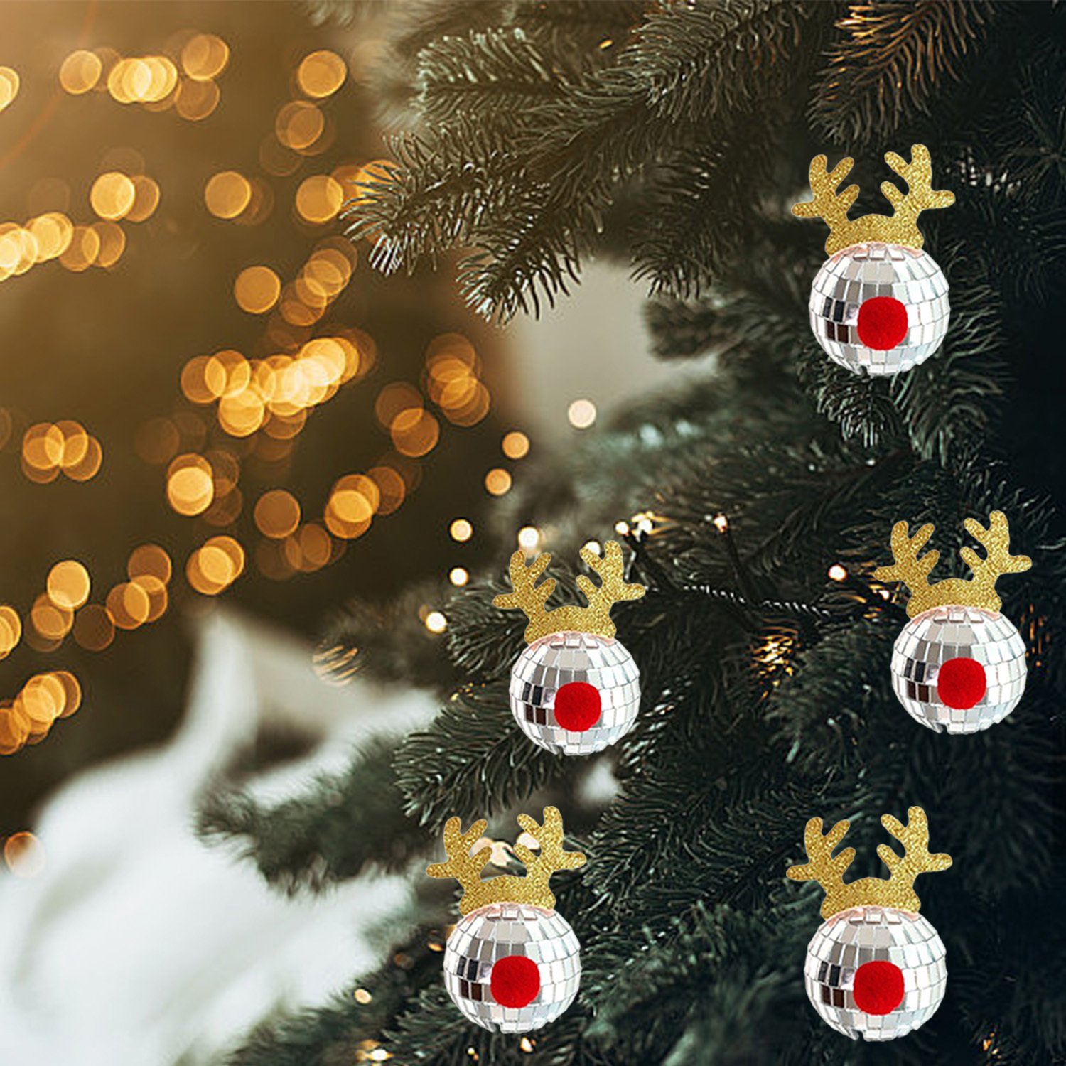 5 Pcs Christmas Silver Disco Mirror Ball - Image 5