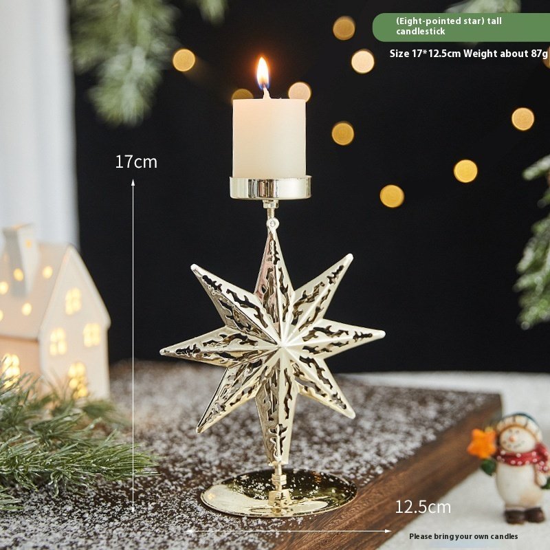 Romantic Christmas Wrought Iron Candlestick Candle Tray Decoration - Image 10
