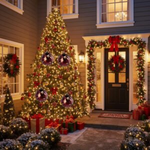 4PCS Set Christmas Glass Ball Ornaments Hanging Tree Decorations