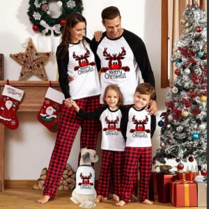 2024-2025 Family Christmas Pajamas Matching Sets Christmas Sleepwear Parent-Child Pjs Outfit For Christmas Holiday Xmas Party