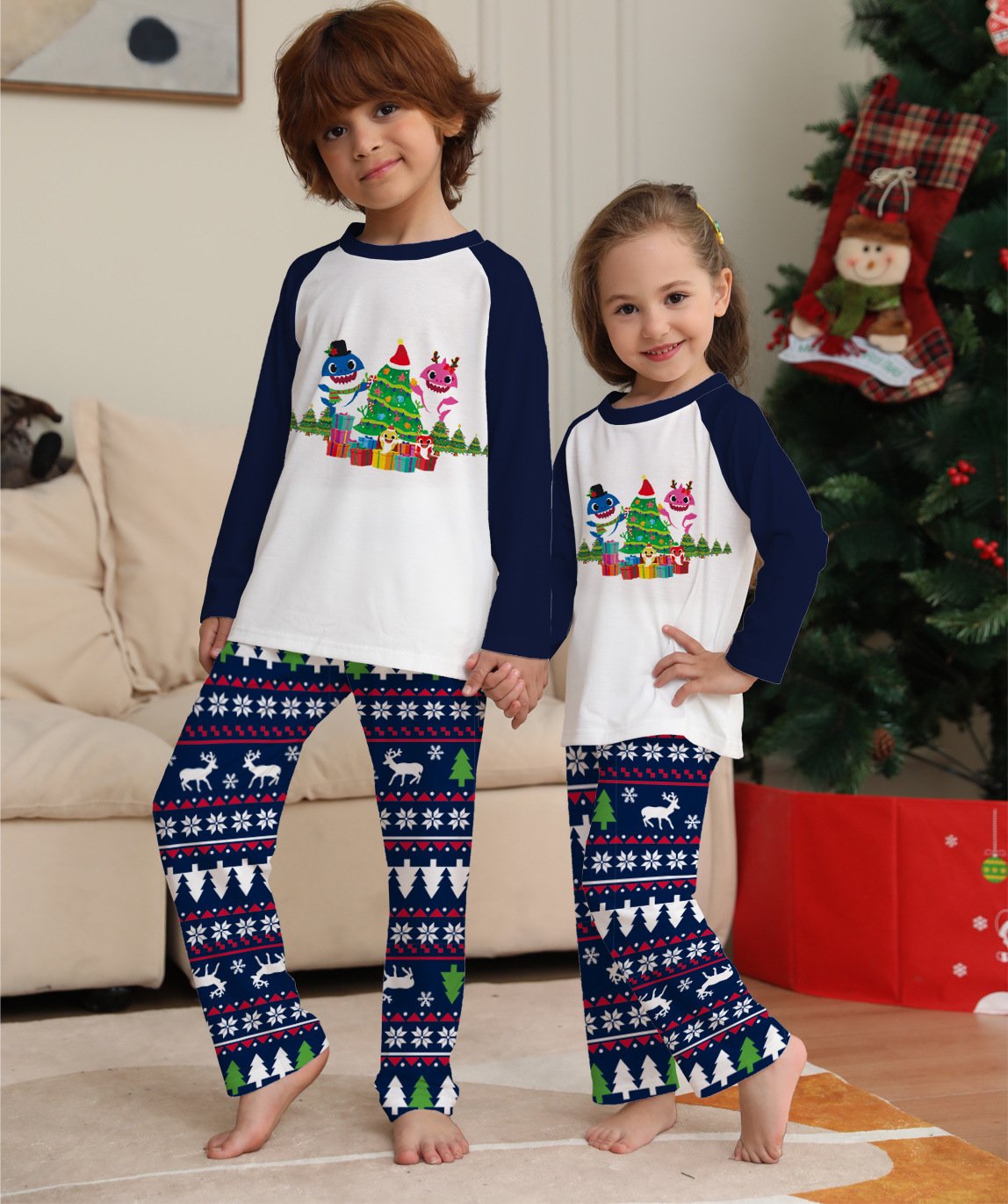 2024-2025 Family Matching Christmas Pajamas Set Xmas Long Sleeve Sleepwear Nightwear For Couples Kids Baby - Image 2