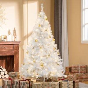 Tall PreLit Artificial Christmas Tree with Realistic Branches