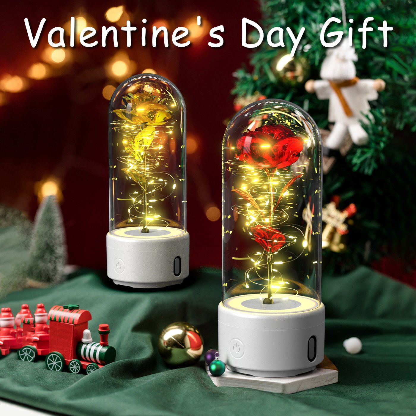 Creative 2 In 1 Rose Flowers LED Light And Bluetooth-compatible Speaker - Image 3