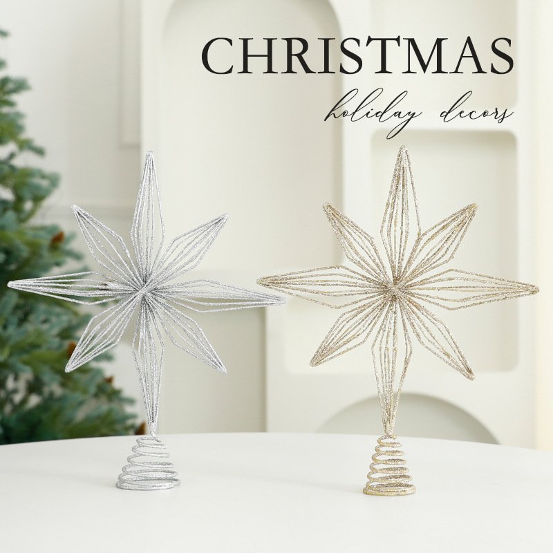 Eight Awn Star Champagne Christmas Decoration Ornaments - Image 9