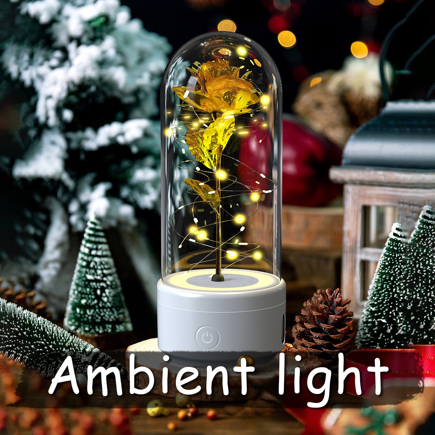 Creative 2 In 1 Rose Flowers LED Light And Bluetooth-compatible Speaker - Image 5