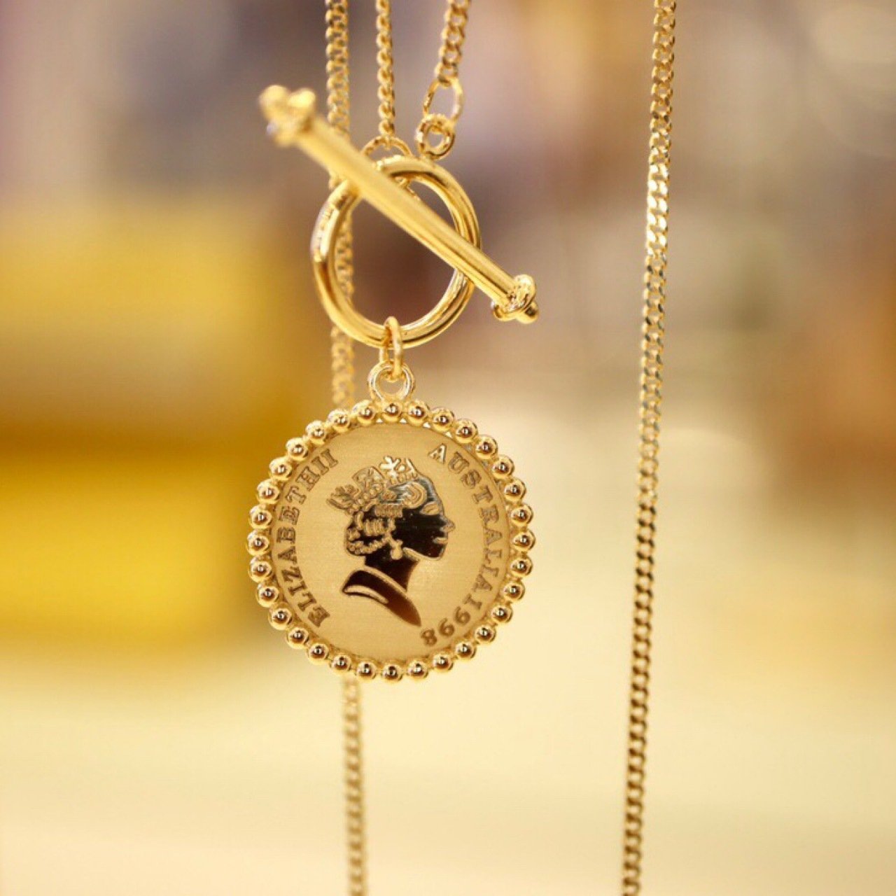 Gold Retro Round Brand Pure Jewelry Necklace - Image 5