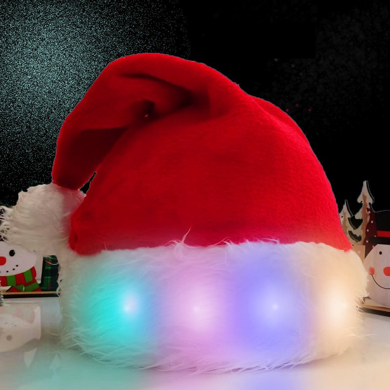 Christmas Hat LED Light Plush Children's Adult Hat - Image 3