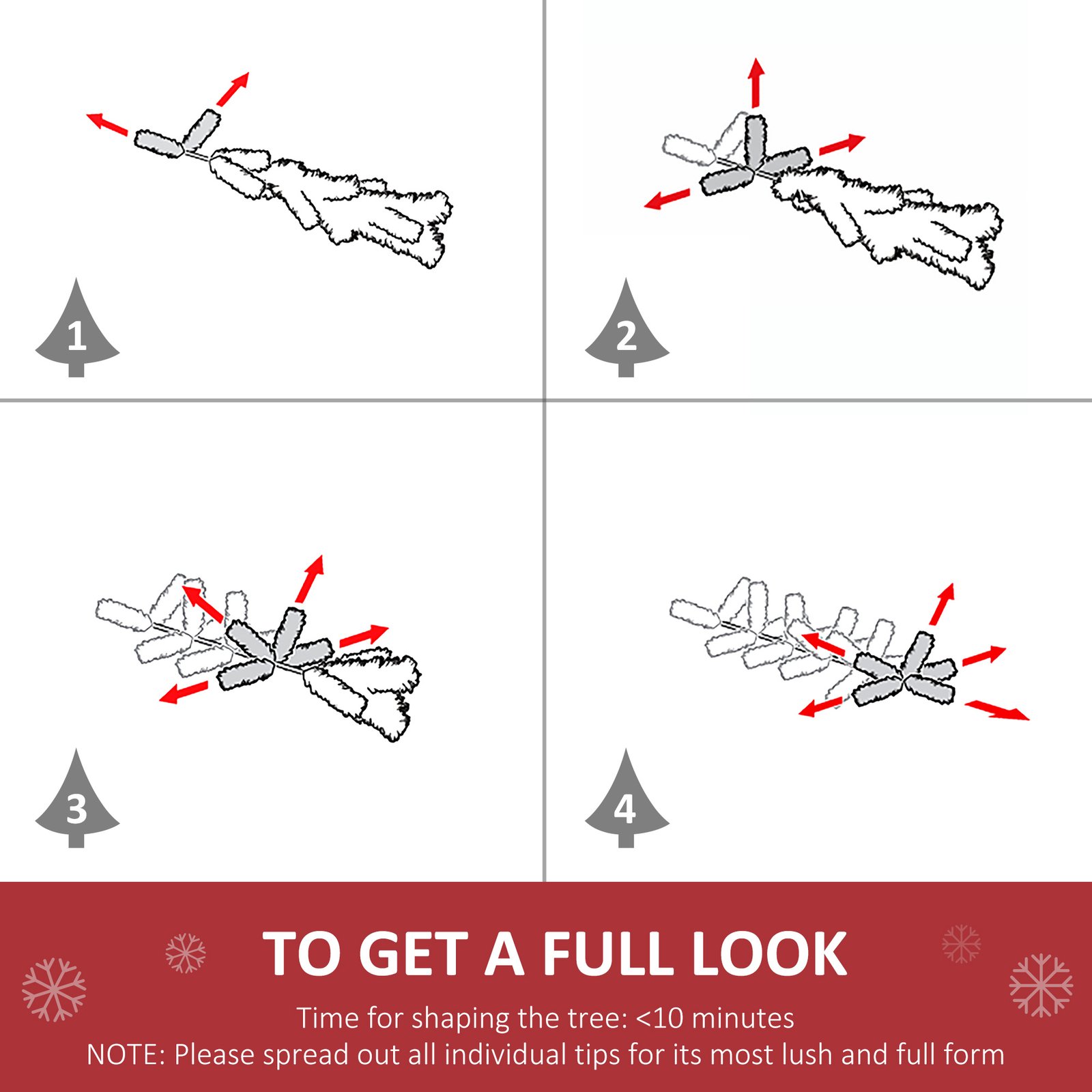Christmas Tree 2-Pack Outdoor Pre-Lit Artificial Pine Cordless with 24 Warm Lights and Stakes - Image 3