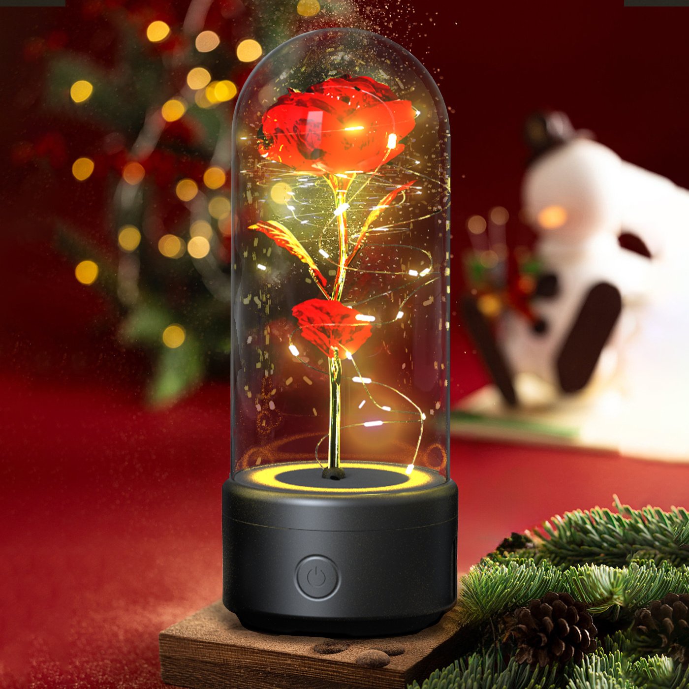 Creative 2 In 1 Rose Flowers LED Light And Bluetooth-compatible Speaker - Image 6