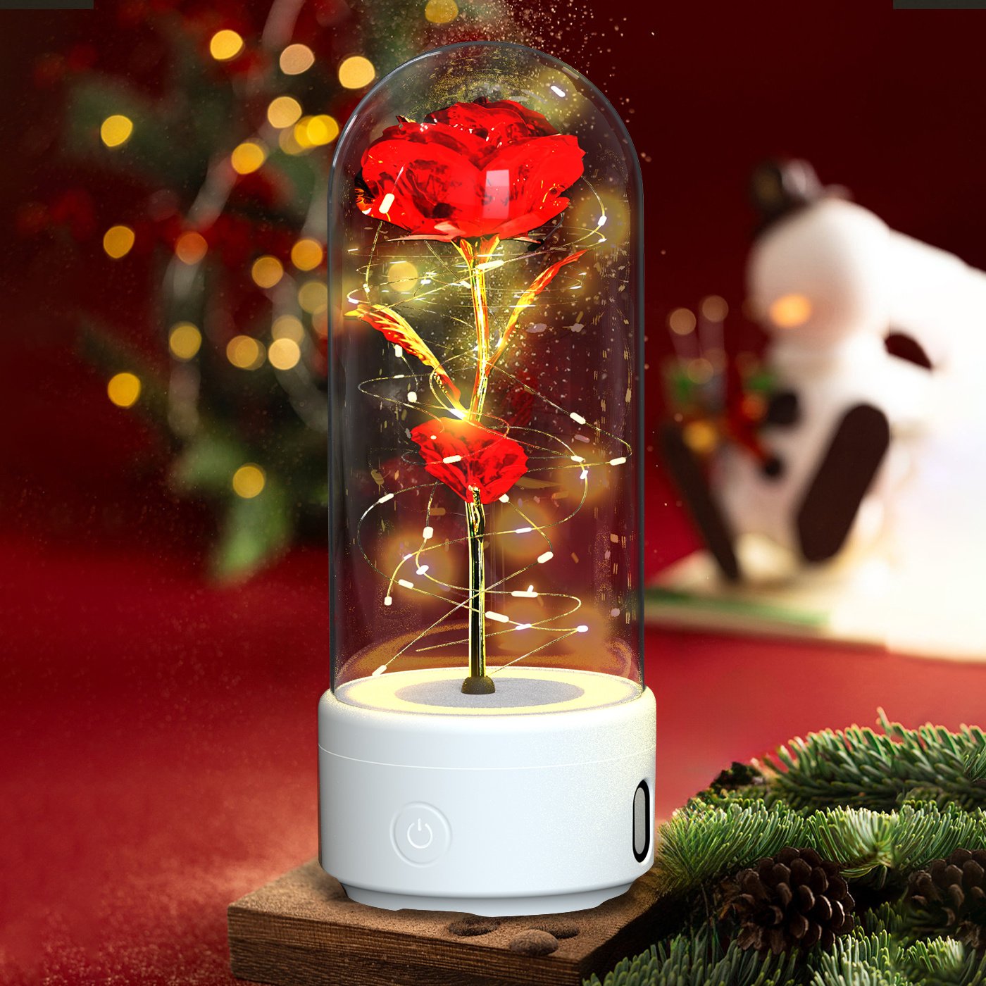 Creative 2 In 1 Rose Flowers LED Light And Bluetooth-compatible Speaker - Image 8