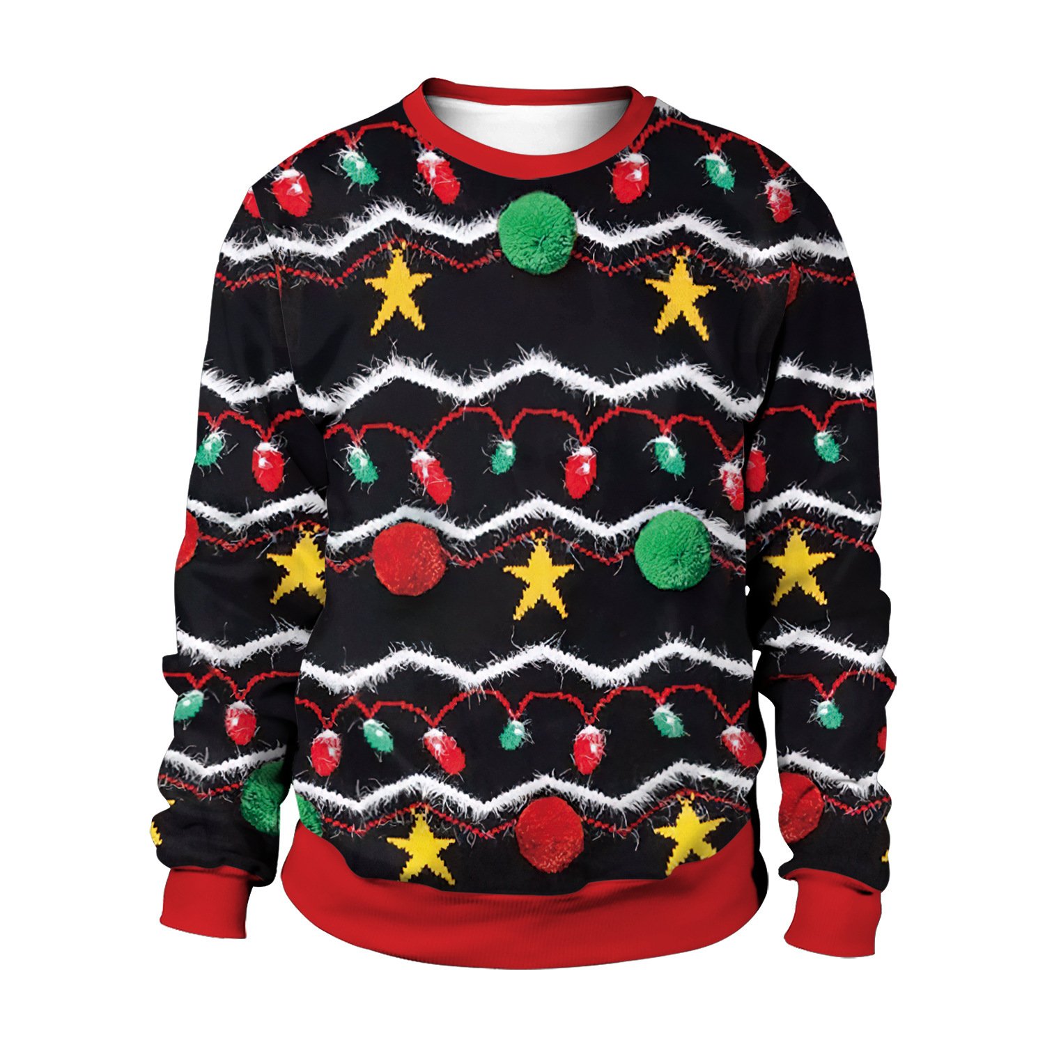 Men And Women Digital Printing Christmas Round Neck Sweater Tops - Image 3