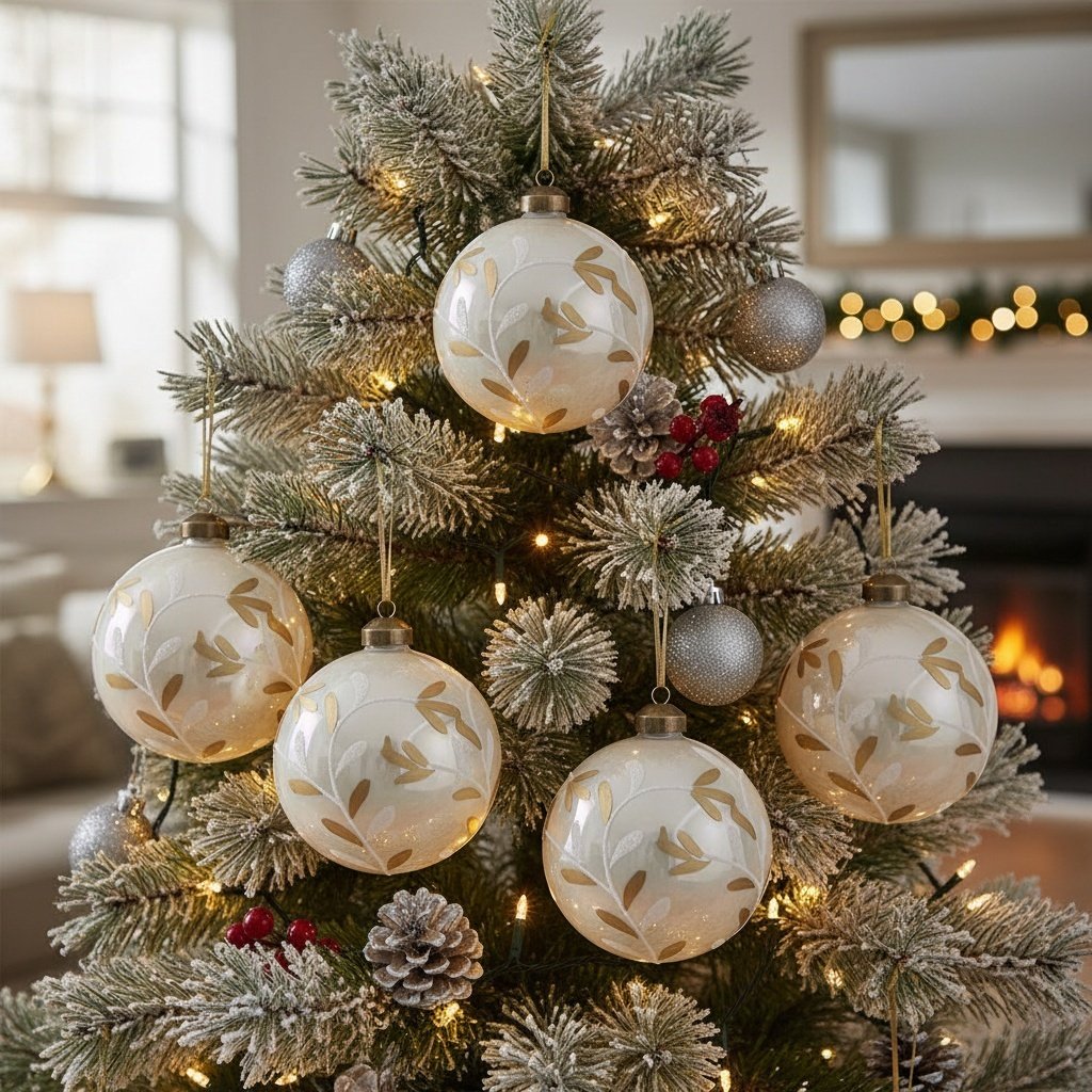 6PCS Set 3.9in Christmas Glass Ball - Image 3