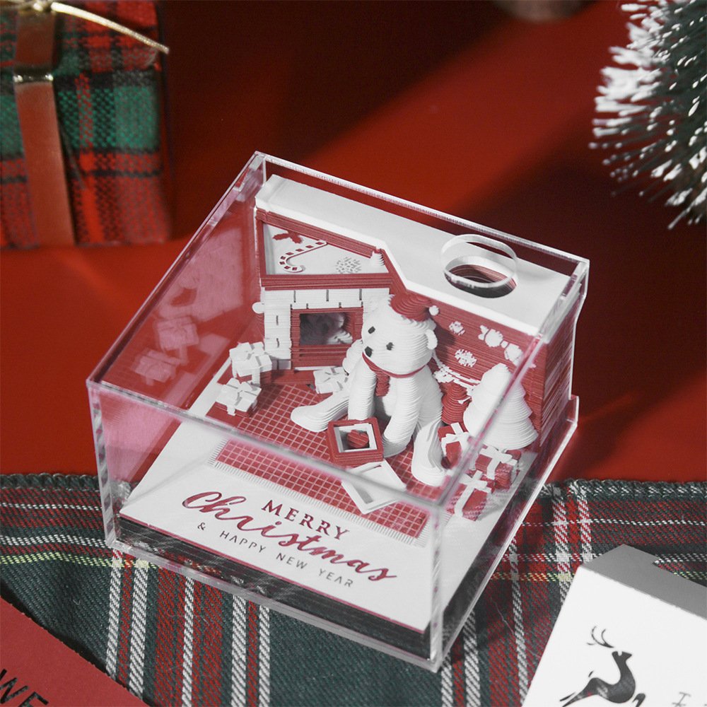 Christmas Gift 3d Three-dimensional Calendar Paper Carving Note - Image 3