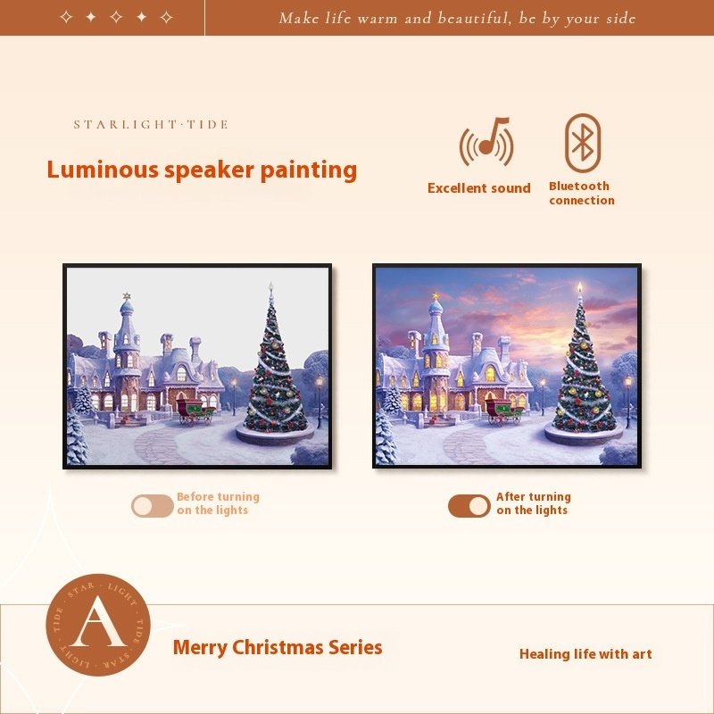 Christmas Small Gift Mini Bluetooth Speaker Painting - Image 5