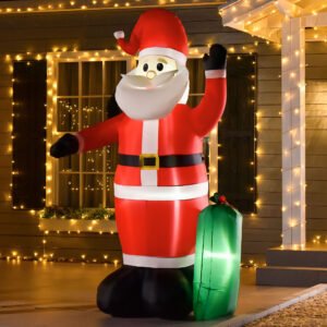Christmas Inflatables Outdoor Decorations Santa Claus with Toy Bag