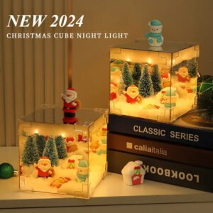 Christmas DIY Decorations Mirror And LED Cube Lamp 3D