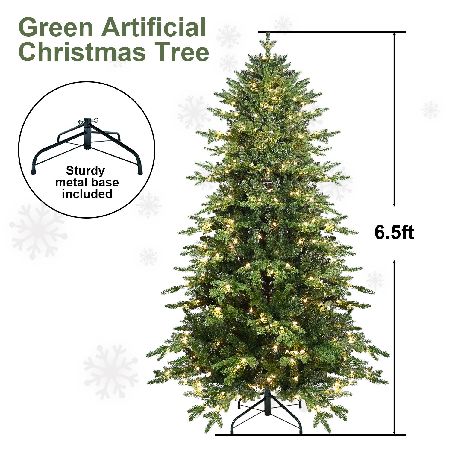 PVC Christmas Tree, Christmas Decorations, Green, With Lights - Image 9