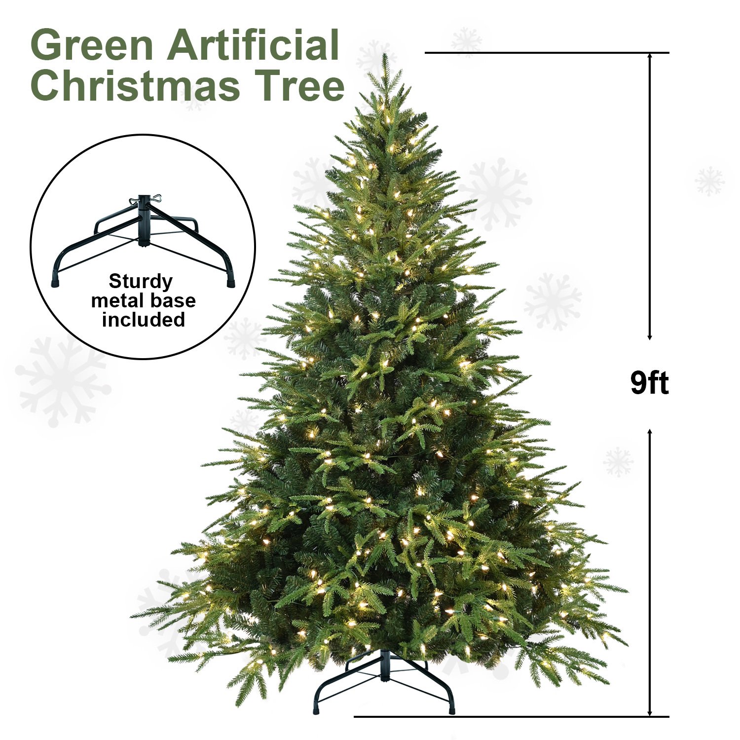 PVC Christmas Tree, Christmas Decorations, Green, With Lights - Image 9
