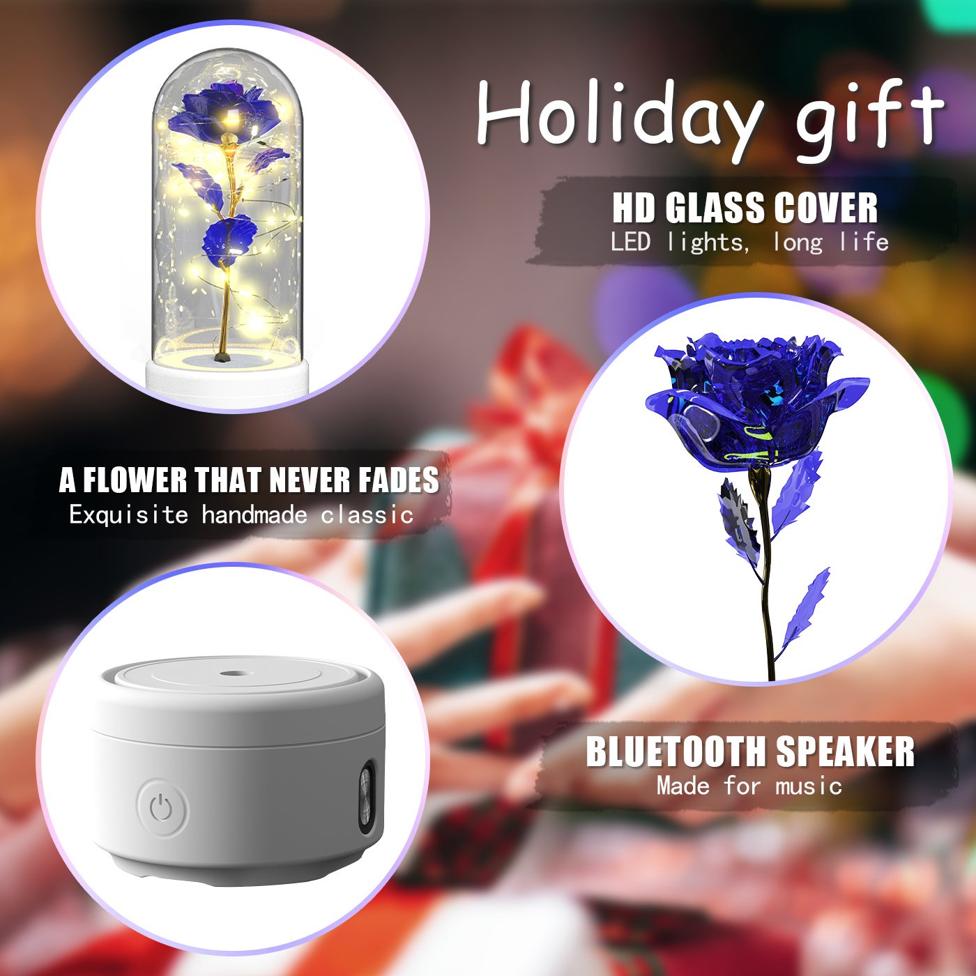 Creative 2 In 1 Rose Flowers LED Light And Bluetooth-compatible Speaker - Image 10