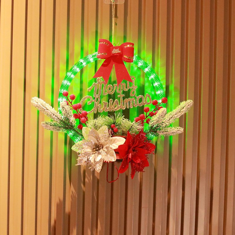 Christmas 30CM Luminous Garland Door Hanging Christmas Decorations - Image 3