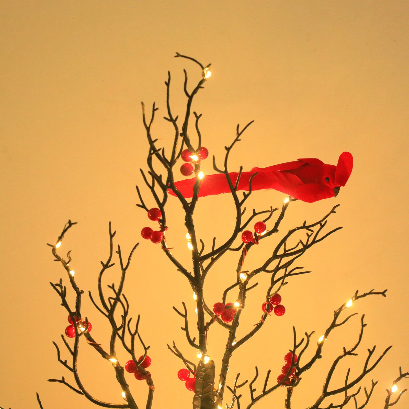 Lighted Mini Birch Tree Light LED Cardinals Christmas - Image 3