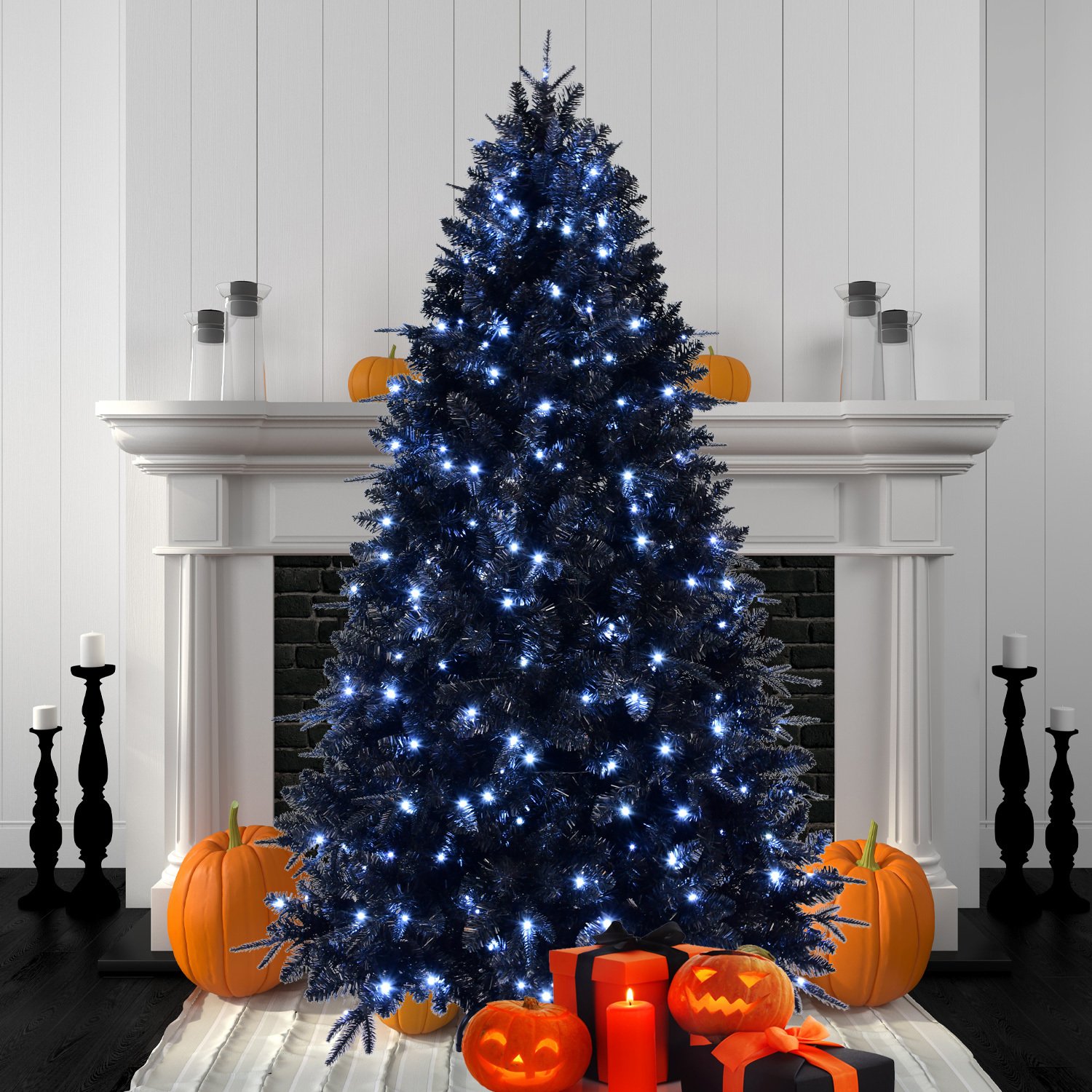 7-Foot Decorative Black Halloween Christmas Tree Artificial - Image 4