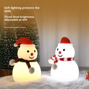 Christmas Snowman Night Light Silicone Bluetooth Audio Small Night Lamp