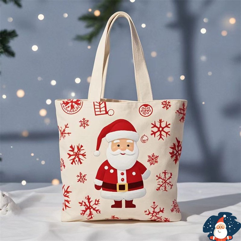 Santa Claus Gift Christmas Eve Portable Canvas Bag - Image 7