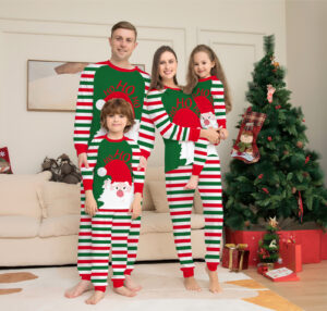 Family Christmas Pajamas, Red Stripe, Long Sleeve