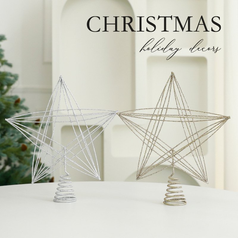 Eight Awn Star Champagne Christmas Decoration Ornaments - Image 2