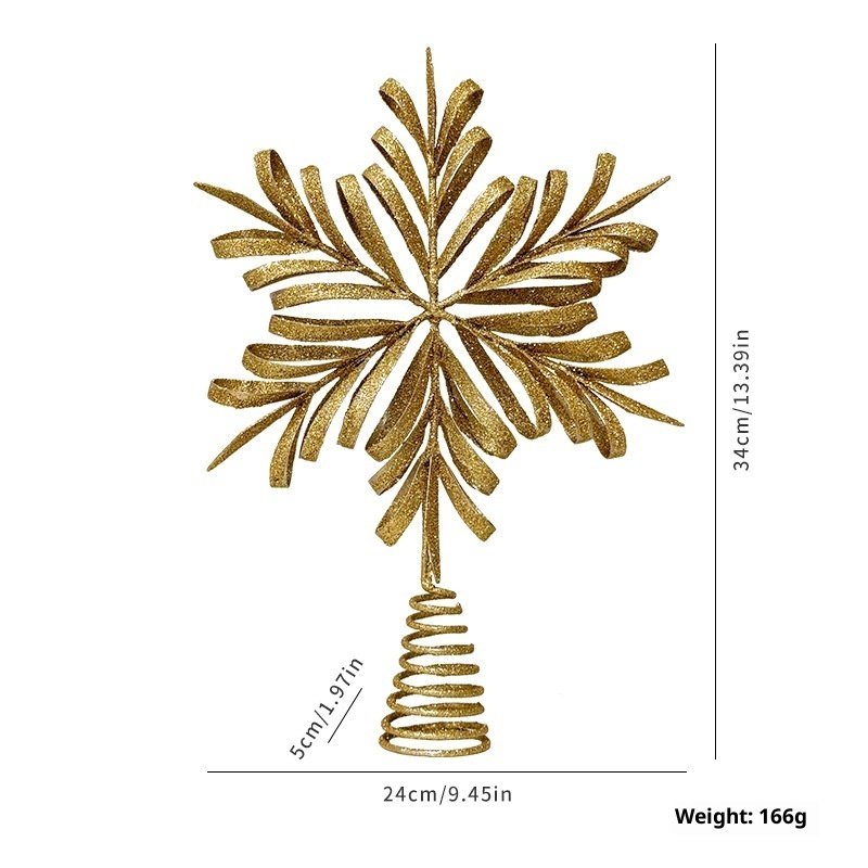 Eight Awn Star Champagne Christmas Decoration Ornaments - Image 4