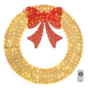 60in Pre-Lit Outdoor Christmas Wreath Decoration