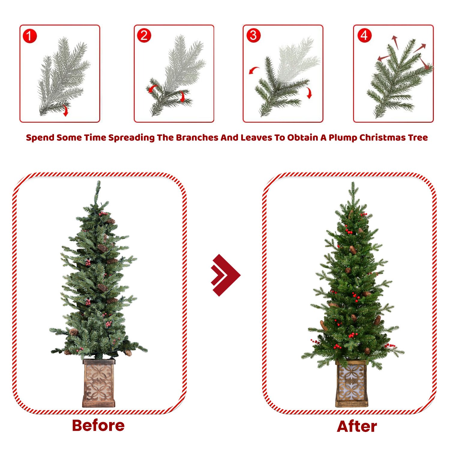 4ft Pre-lit Potted Porch Christmas Tree - Image 2