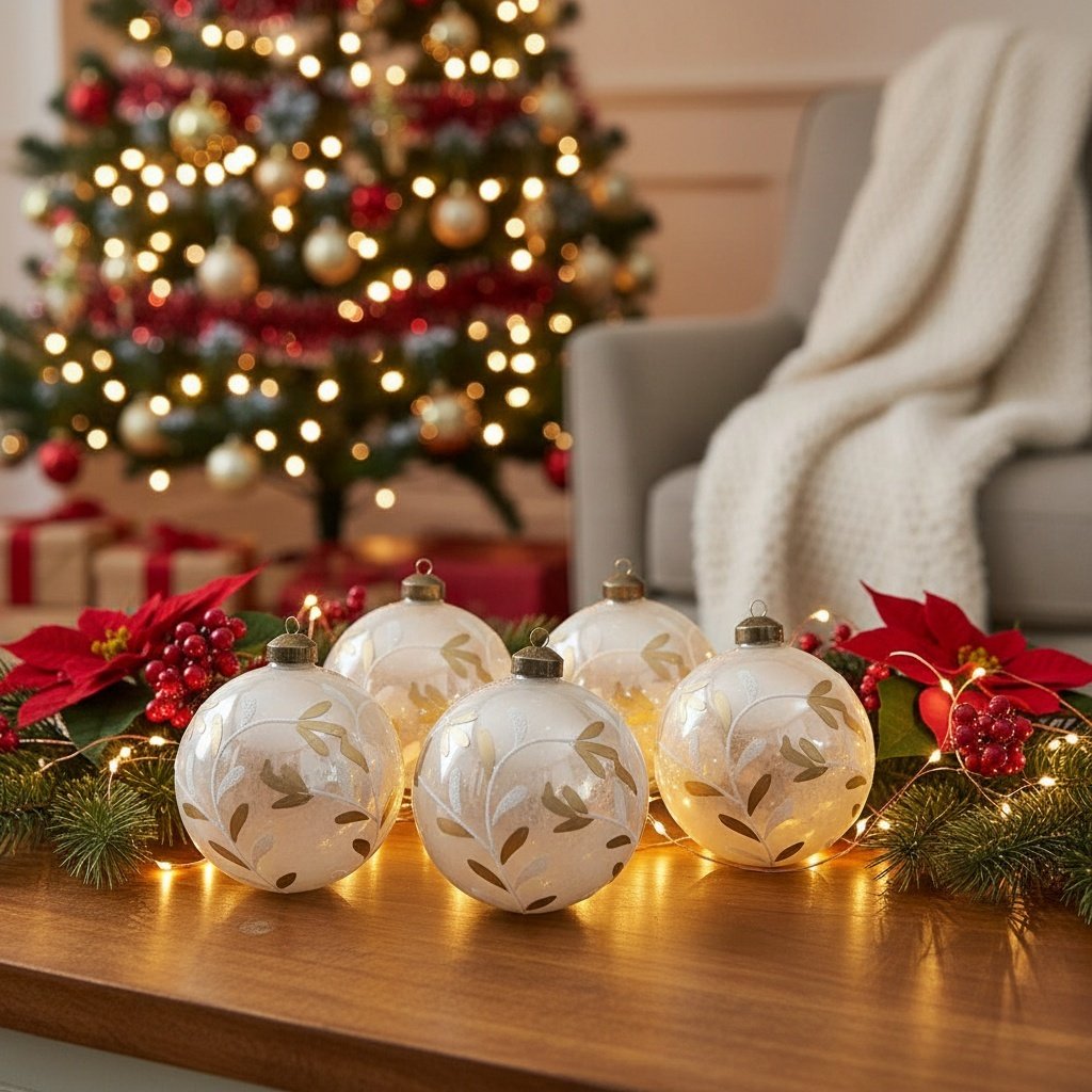 6PCS Set 3.9in Christmas Glass Ball - Image 6