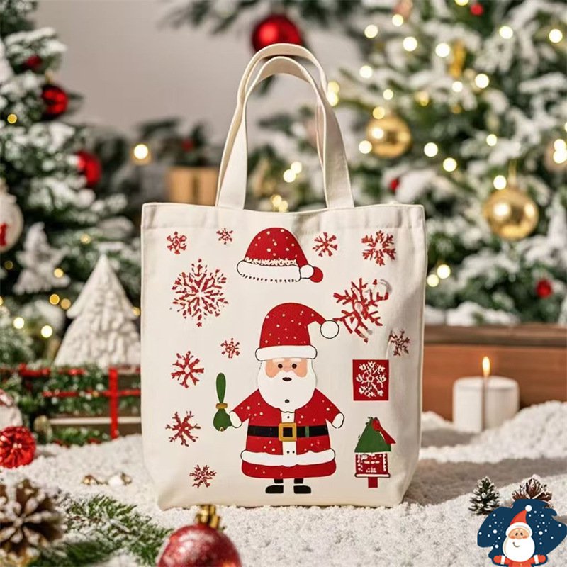 Santa Claus Gift Christmas Eve Portable Canvas Bag - Image 3