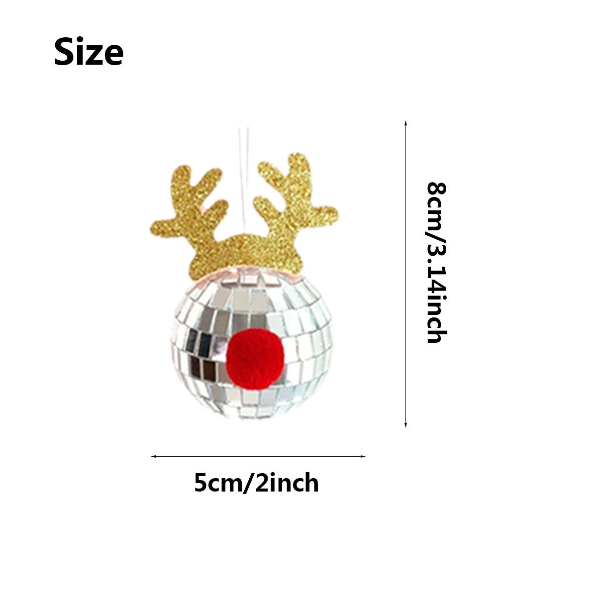 5 Pcs Christmas Silver Disco Mirror Ball - Image 3