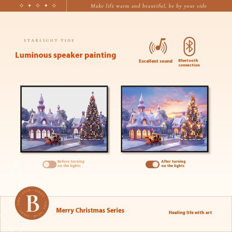 Christmas Small Gift Mini Bluetooth Speaker Painting - Image 4