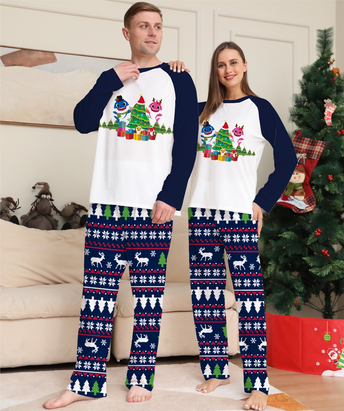 2024-2025 Family Matching Christmas Pajamas Set Xmas Long Sleeve Sleepwear Nightwear For Couples Kids Baby - Image 5
