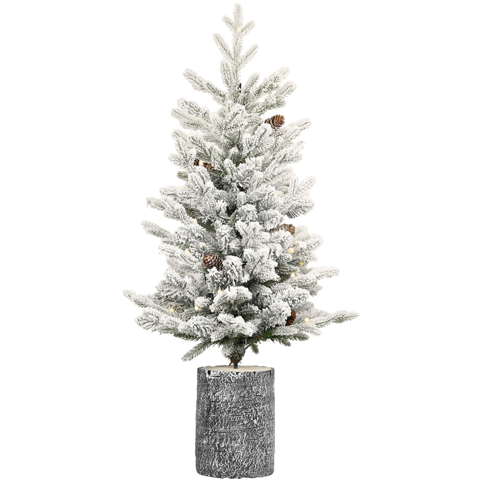 2FT 3FT 4.5FT 6.5FT Pre-lit Potted Flocked Christmas Tree - Image 7