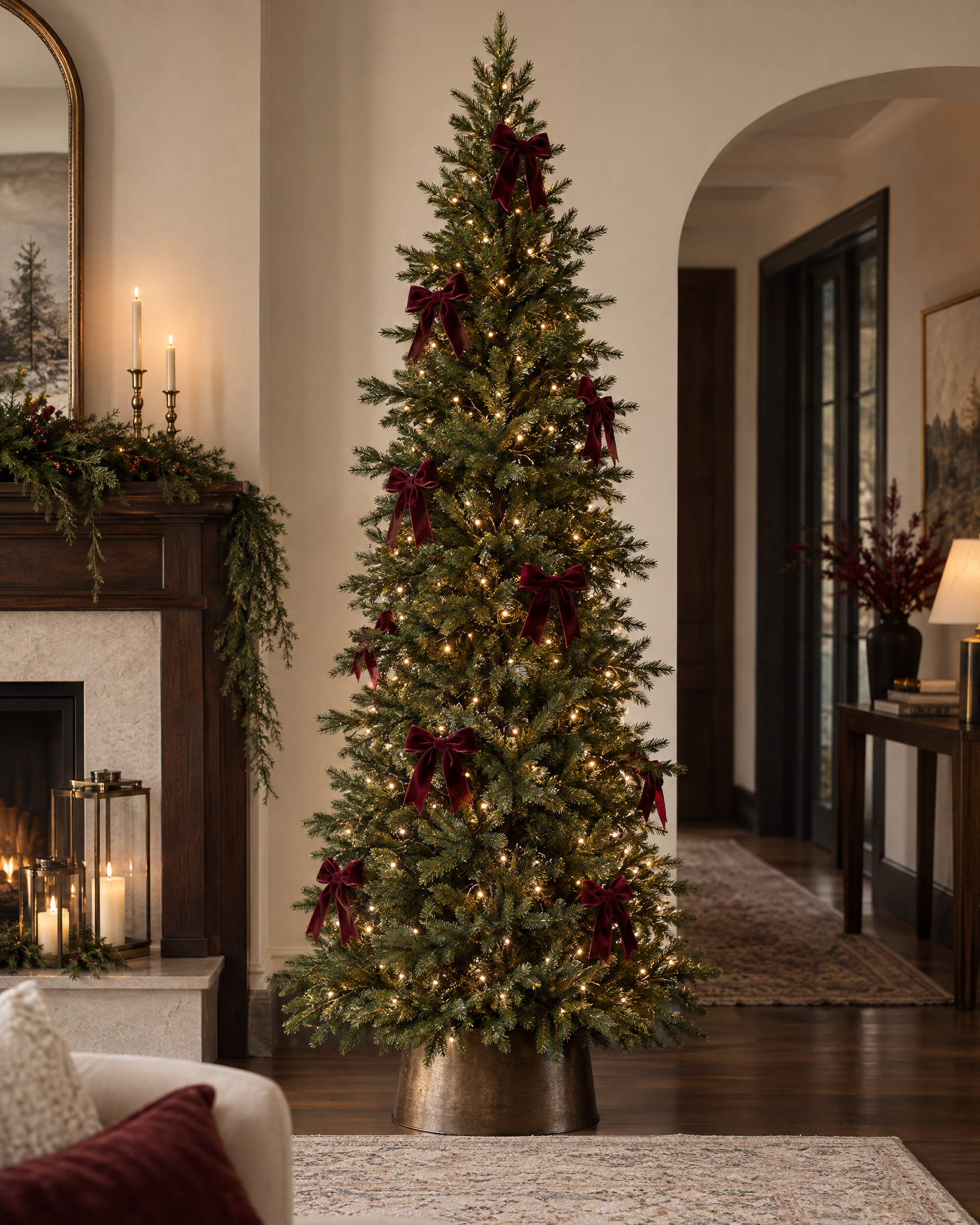 7' Artificial Slim Christmas Trees